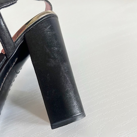 Louis Vuitton Black Monogram Satin Strappy Sandals Block Heels Size EU 38.5 - Picture 16 of 16